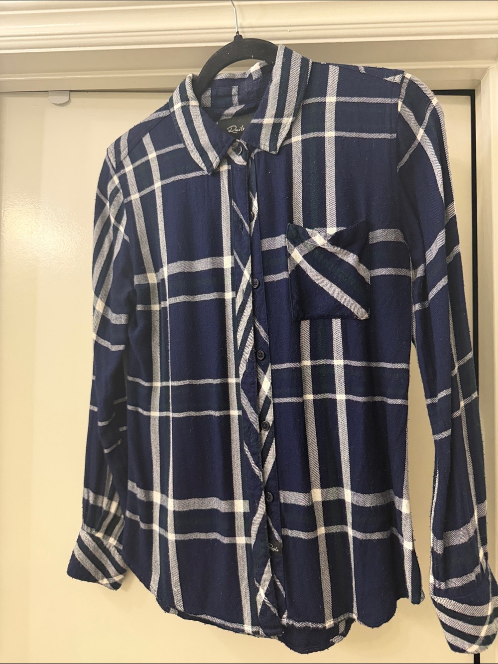 Rails Navy & White Plaid Shirt